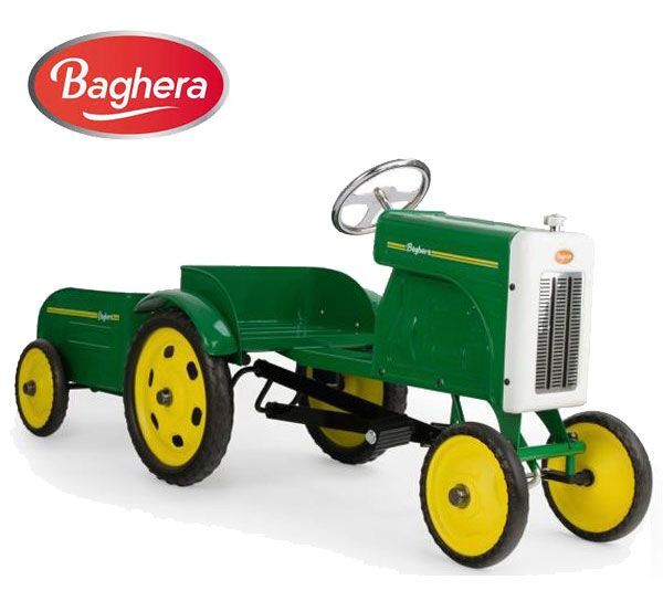 ■oc012■(170)バゲーラ 乗用玩具 トラクターウィズトレーラー フランス製(1937) グリーン 60500円相当【シンオクG】