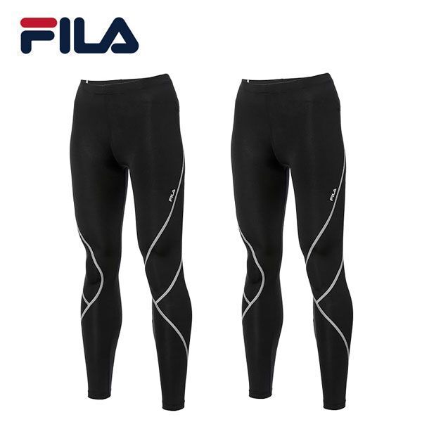 送料185円■ux419■▼レディース FILA 裏起毛 コンプレッションロングタイツ(446-910-K) L 2点【シンオク】【クリックポスト発送】