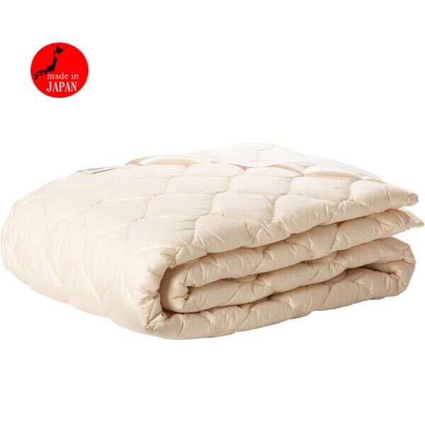 送料300円(税込)■eq527■大垣リビング ウォッシャブル羊毛ベッドパッド シングル用 日本製 11000円相当【シンオク】