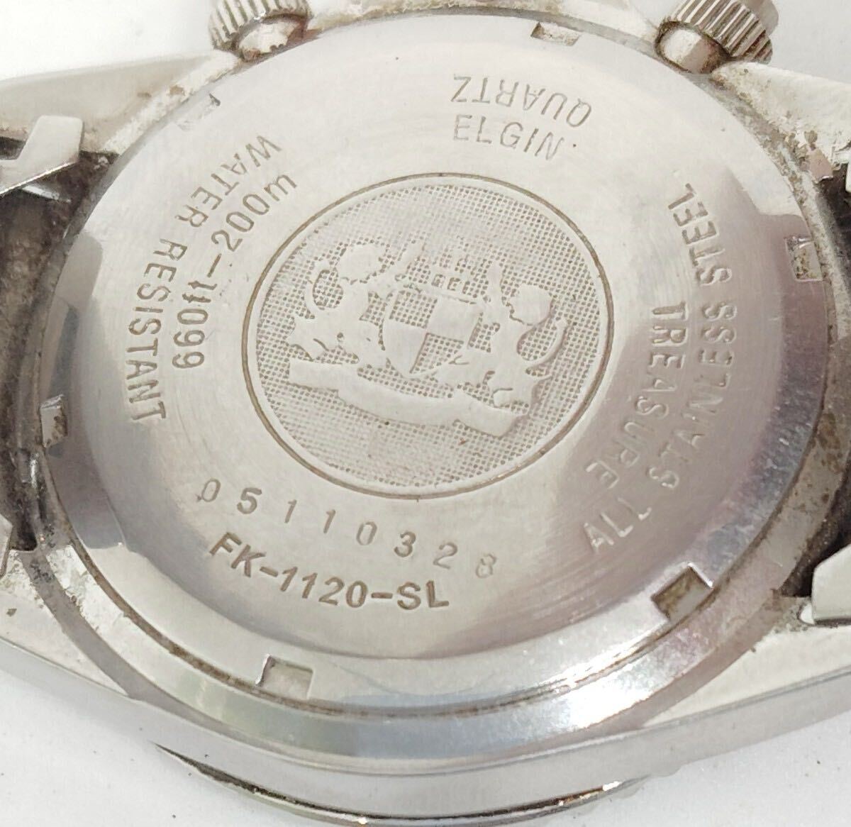 Yahoo!オークション R01060 ELGIN CHRONOGRAPH QUARTZ FK1120SL