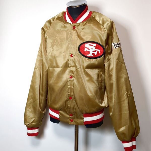 USA made choke line San Francisco 49ers stadium jumper M thin four tinaina-z back Logo Chalk Line 90s Vintage 