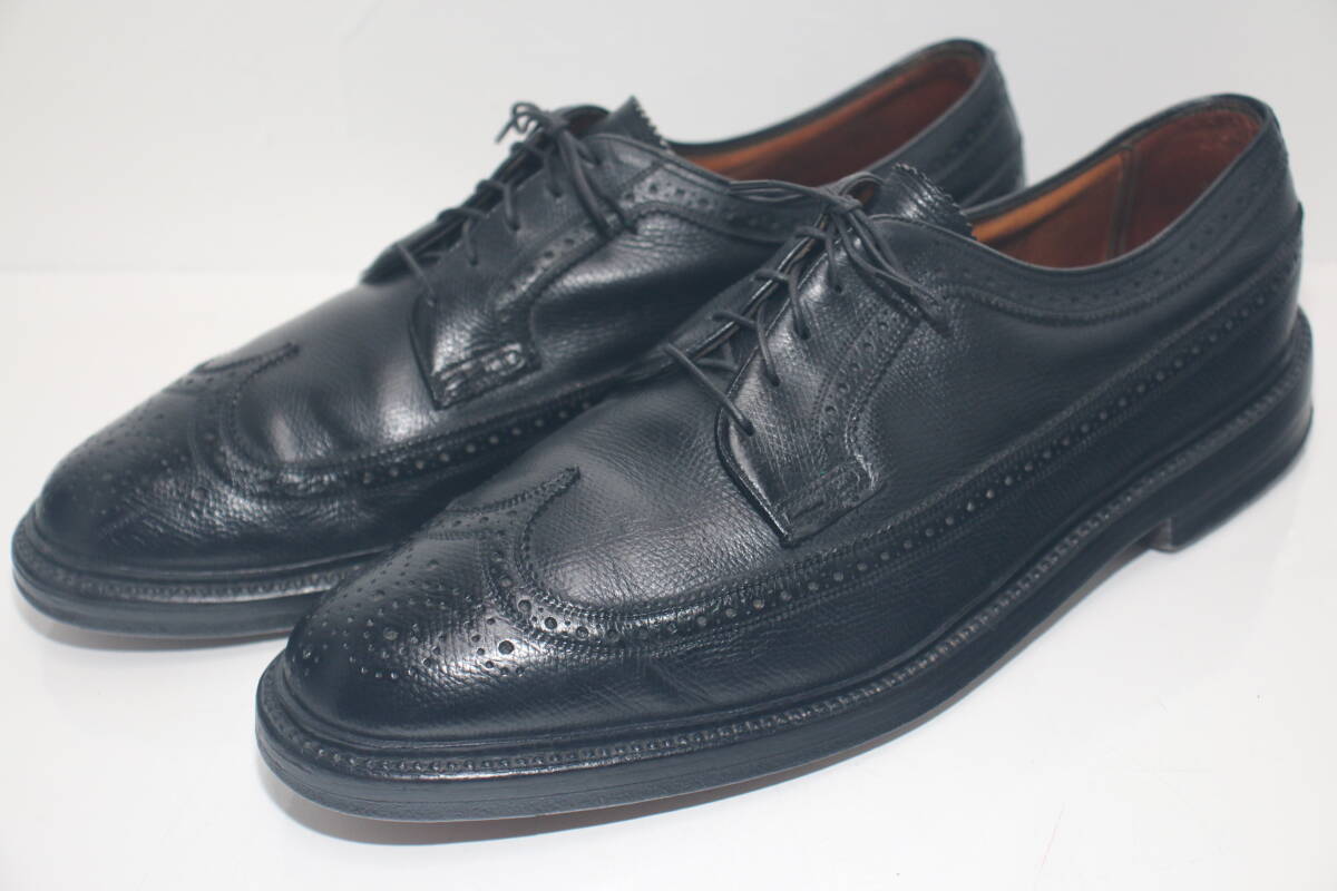 フローシャイム インペリアル　ロングウイングチップ革靴◆ケンムール◆28cm◆US10D◆ビンテージ◆レザーソールシューズ◆USA購入◆S225
