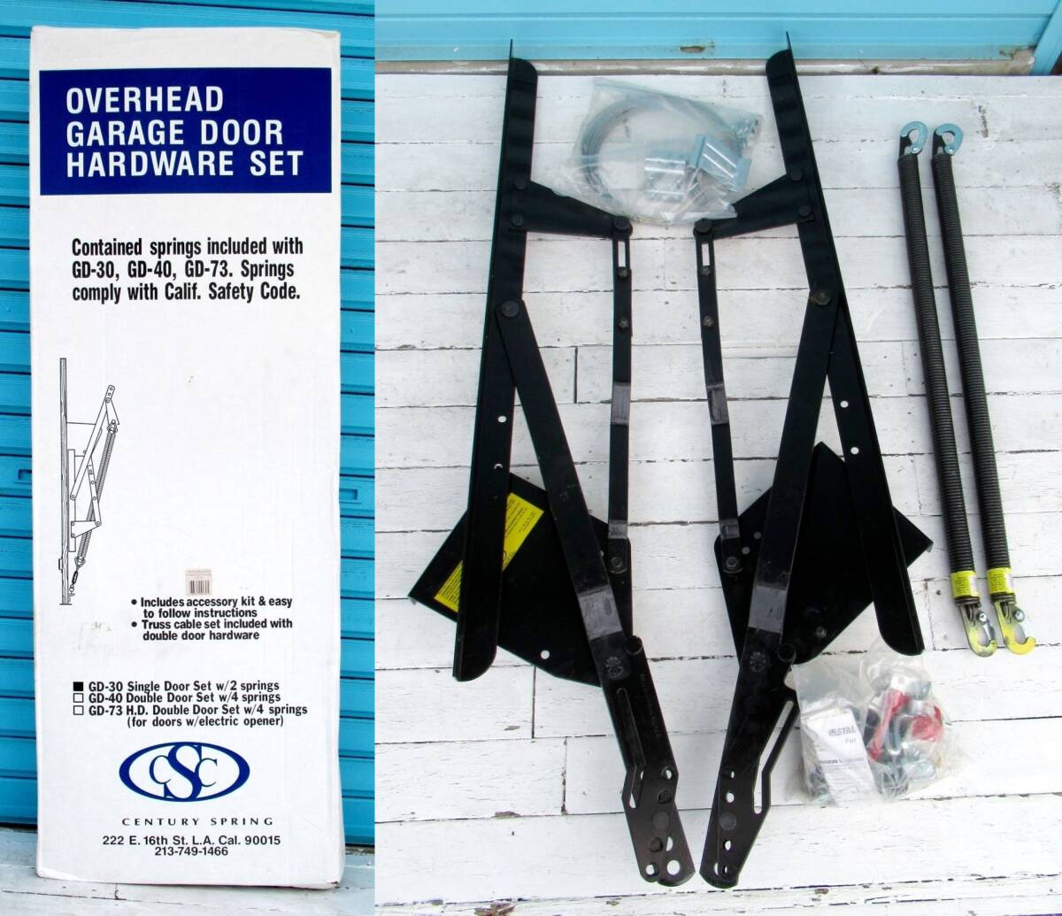 『 アメリカ製 跳ね上げ式ガレージドア用キット（Century Spring Hinge Kit W/2 Springs GD-30）』スイングアップ式ガレージドア DIYキット