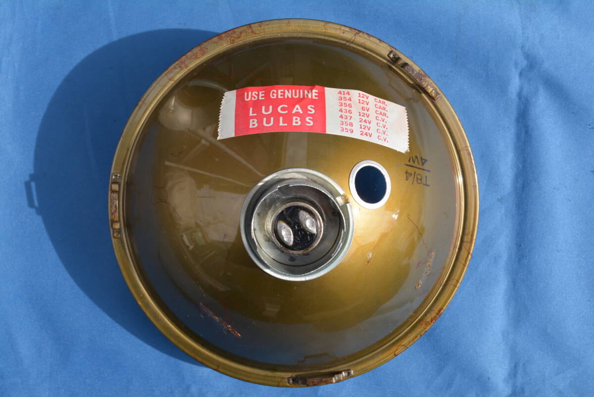 当時物　クラッシック・ミニほか LUCAS　ヘッドライト Assy　２個セット　USED 品（たいまつ・ヨーソ球）_画像5