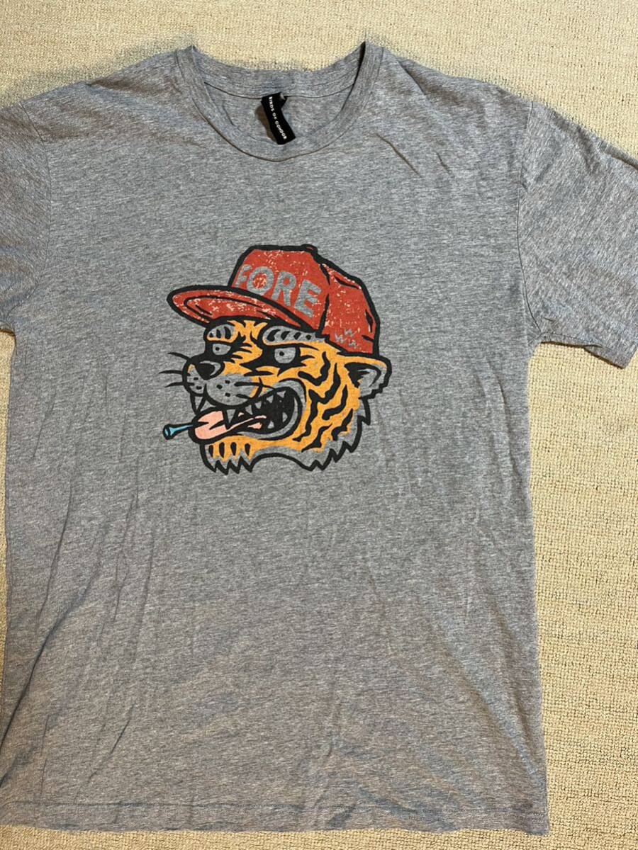 BIRDS OF CONDOR バーズオブコンドル FOREタイガー Tシャツ 虎Tシャツ 半袖Tシャツ グレーTシャツ ゴルフウエア タイガー 虎イラスト