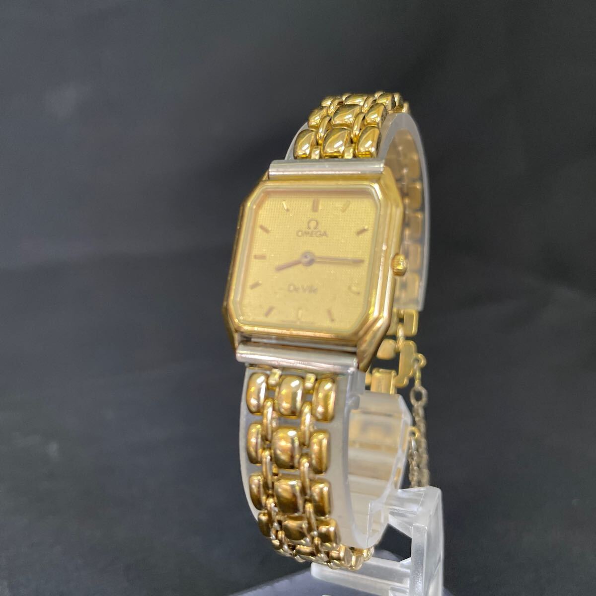 OMEGA DE VILLE オメガ デビル QUARTZ 1450 レディース 腕時計 スクエア 文字盤 ゴールド クォーツ 2針 ヴィンテージ ウォッチ 2