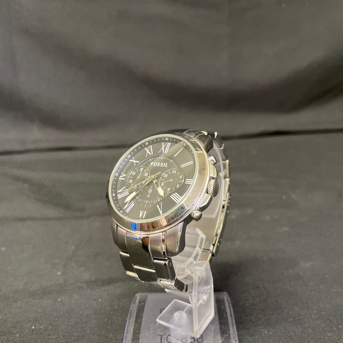 FOSSIL フォッシル FS4736 メンズ 腕時計 ラウンド 文字盤 ブラック クロノグラフ 3針 ウォッチ 1
