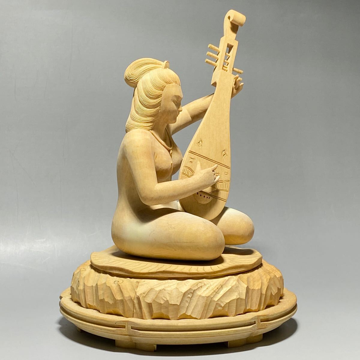 高さ15.5cm】裸弁天 柘植彫刻 美術 女性 美女 弁天 弁才天 高さ15.5cm】裸弁天 柘植彫刻 美術 女性 美女 弁天 弁才天