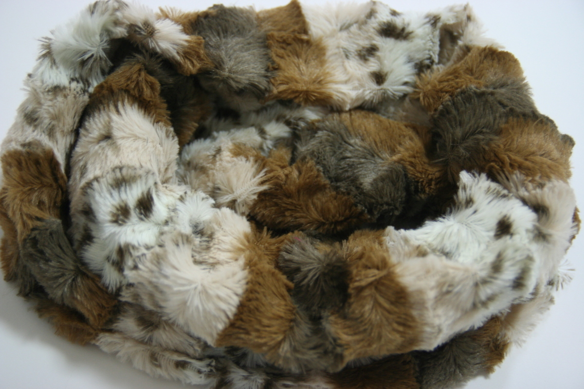  free shipping * eko fur * leopard print * long snood ( Brown -× beige )* two -ply to coil * gradation color scheme * fake fur *3437