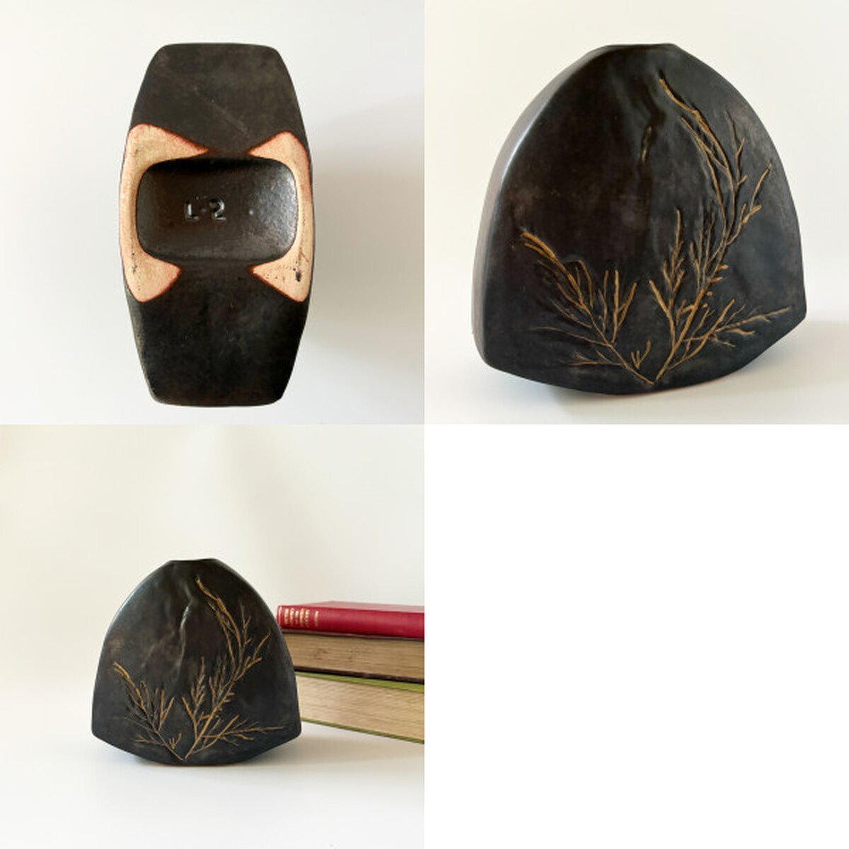 IZ54538F* запад Германия German Art Pottery Vintage цветок основа Ruscha ваза для цветов керамика ваза произведение искусства ru автомобиль искусство pota Lee Vintage 
