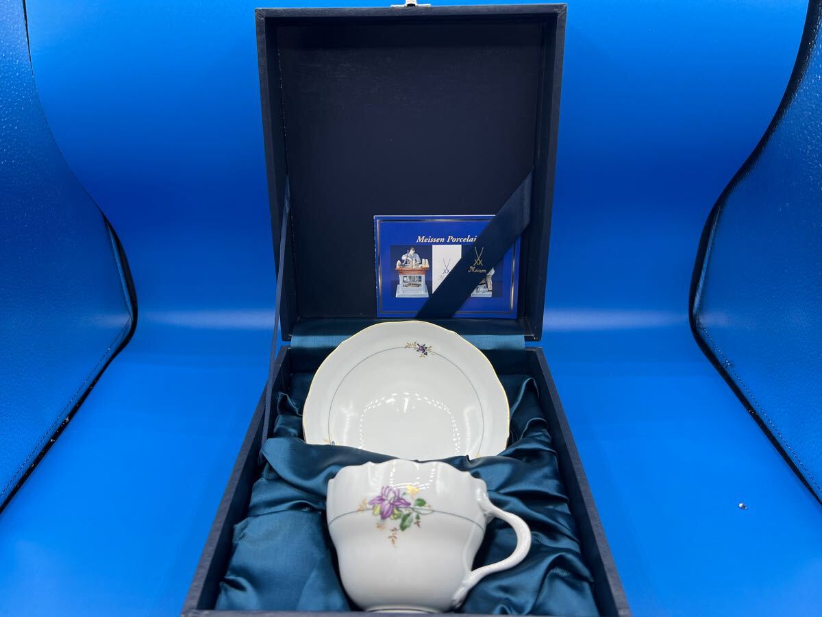 【未使用 箱あり】MEISSEN マイセン ★カップ&ソーサー　フラワー ★カップ90×h68mm / ソーサー142×h35mm