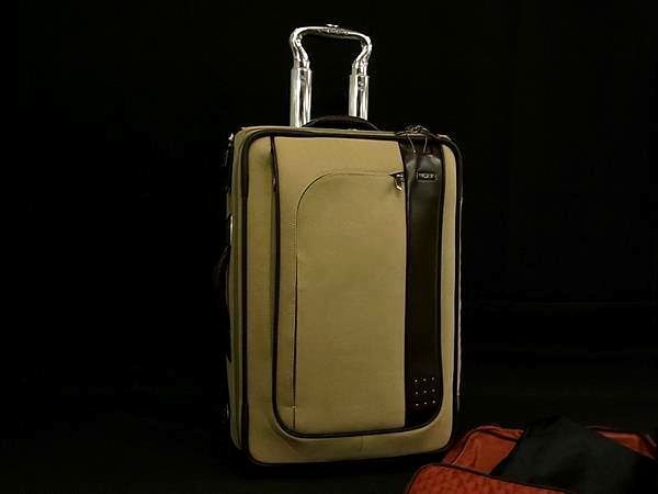 1円 ■美品■ TUMI トゥミ 23020SW ナイロンキャンバス×レザー キャリーバッグ スーツケース メンズ ベージュ系×ブラウン系 BI5255