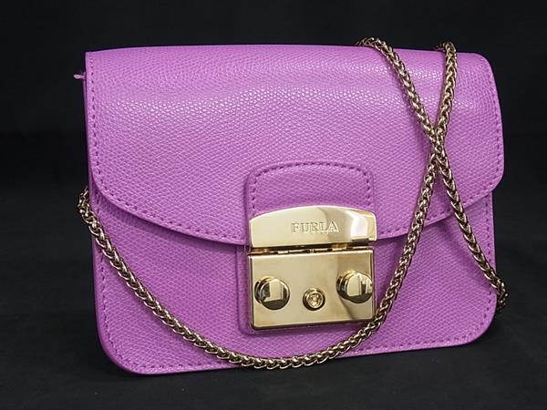 1円 □美品□ FURLA フルラ メトロポリス レザー チェーン ミニ 1円 □美品□ FURLA フルラ メトロポリス レザー チェーン ミニ