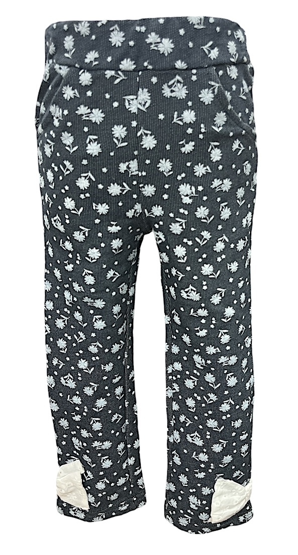 即決　新品タグ付 WILL MERY ウイルメリー★裾リボン 花柄 長パンツ★子供 120cm7-8才 ￥1650