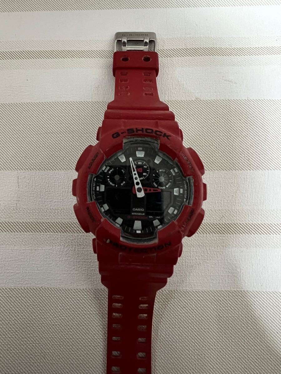 G-SHOCK CASIO カシオ 腕時計 クオーツ GA-100B 赤 red 