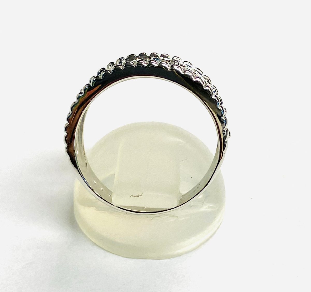 qoj.Z5L12　PT900　プラチナ　メレダイヤリング　D0.02　レーシーデザイン　12号_画像4