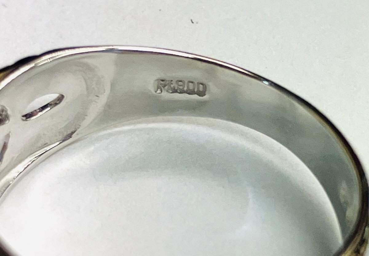 qoj.Z5L12　PT900　プラチナ　メレダイヤリング　D0.02　レーシーデザイン　12号_画像6