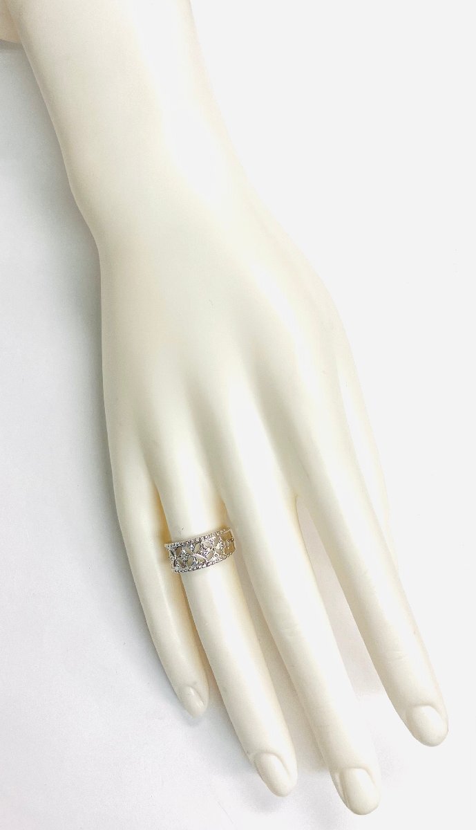 qoj.Z5L12　PT900　プラチナ　メレダイヤリング　D0.02　レーシーデザイン　12号_画像8