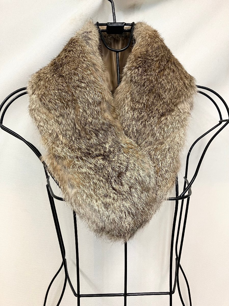 qof.ZO818　ラビット毛皮　和装用　襟巻き　13ｃｍ×86ｃｍ　ブラウン系