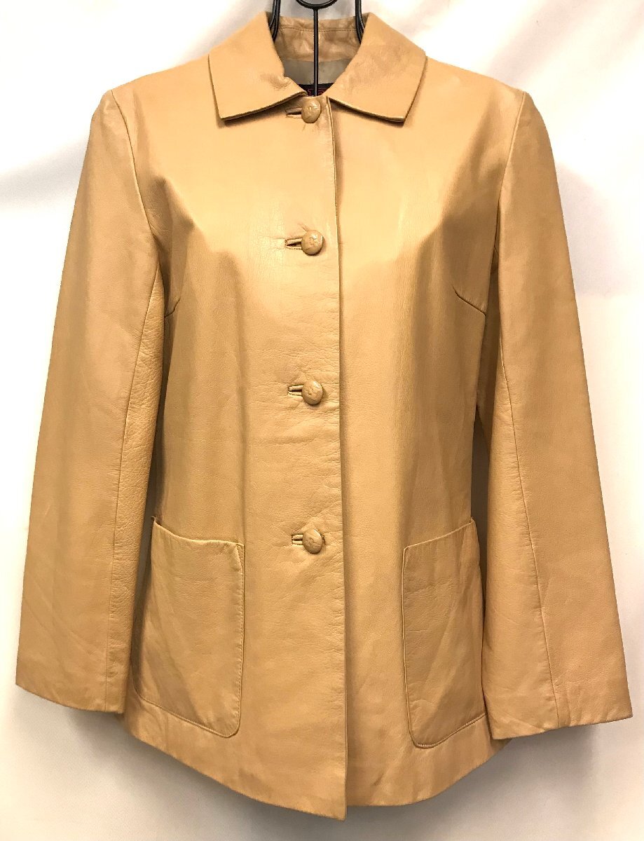 qof.Z5Y11　FIGARO　フィガーロ　本革ジャケット　ベージュ　38サイズ