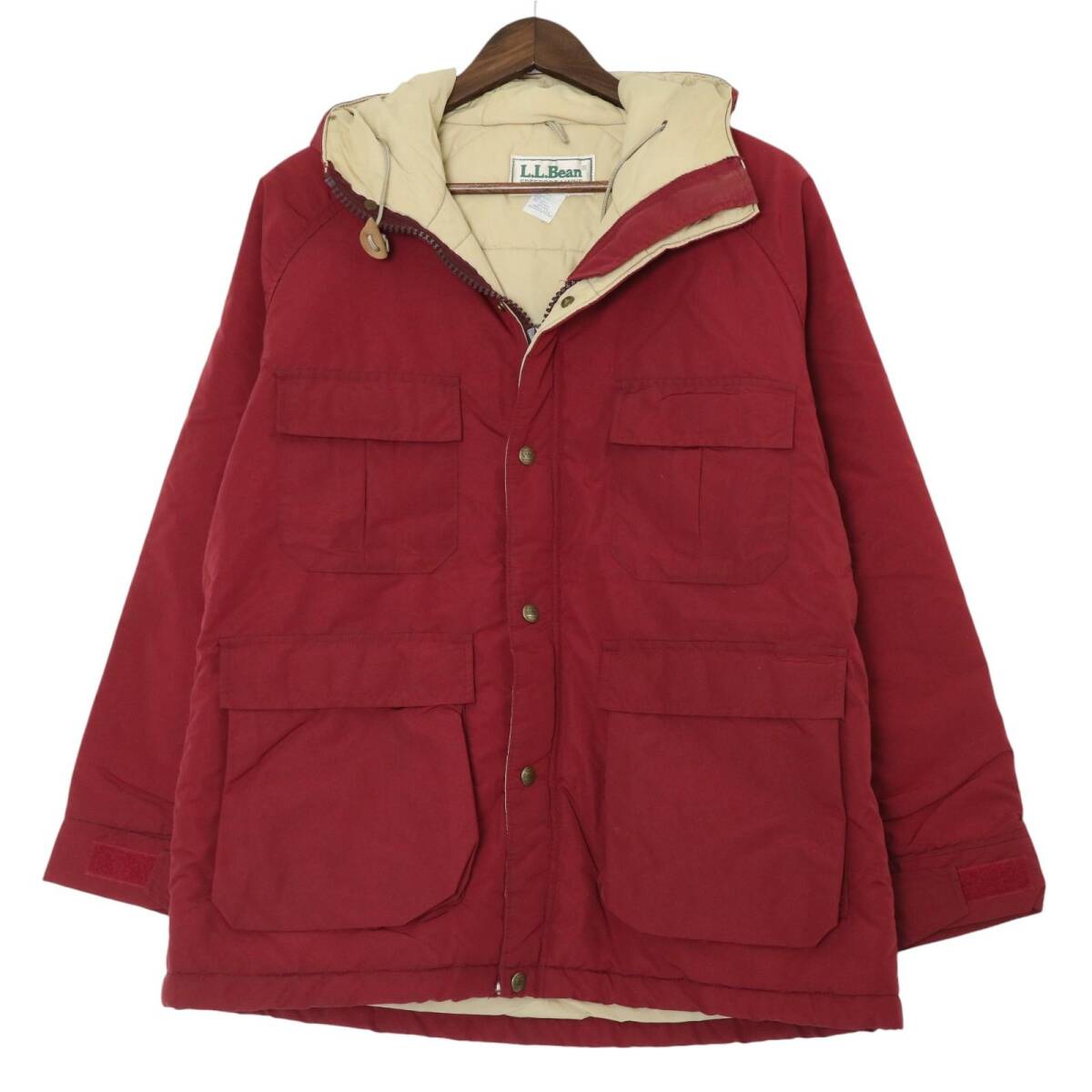 【オンラインショップ】 (メンズ ワインレッド アウトドア マウンテンパーカー エルエルビーン L.L.Bean USA製 80年代 L) A1312 古着 中古 女性用