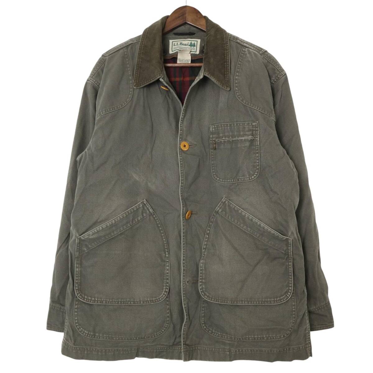コリアグランドセール オリーブ アウトドア PRIMALOFT ハンティングジャケット エルエルビーン L.L.Bean (メンズ A2183 古着 中古 M) 男性用