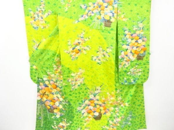 ys7148534; 宗sou 花籠模様刺繍振袖【アンティーク】【着】
