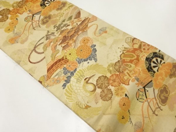 ys7163156; 宗sou 宝尽くしに松・梅模様織出し丸帯（材料）【アンティーク】【着】