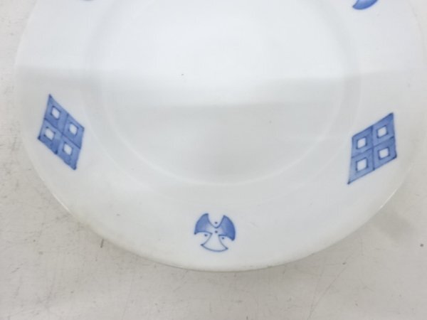 ys7178794;.sou белый фарфор с синим рисунком . средняя тарелка [ дорога ]