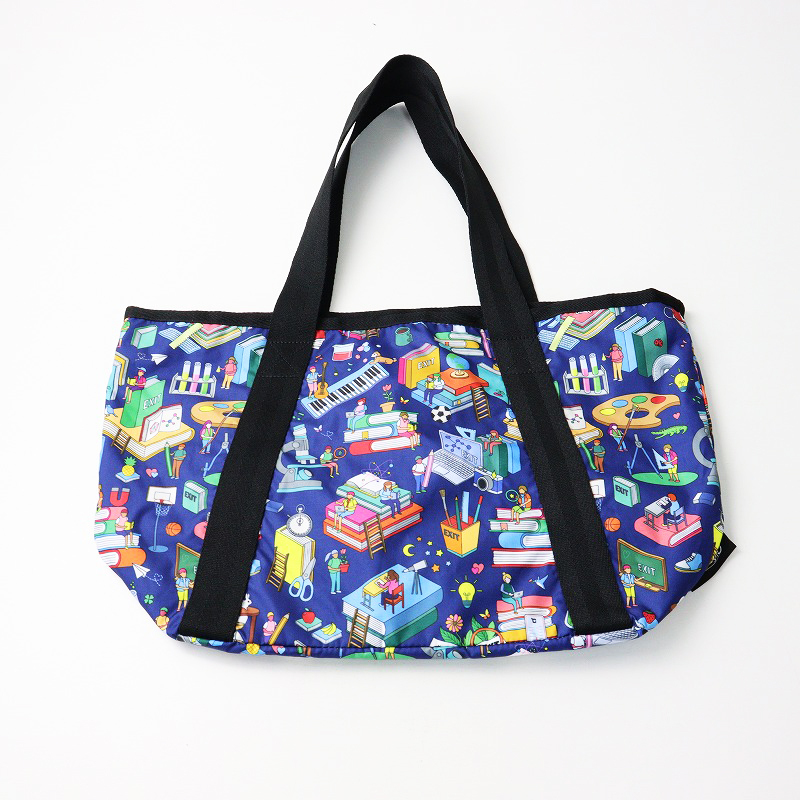 極美品 レスポートサック LeSportsac × EXIT YUME BOKIN Everyday Easy Tote/ネイビー トートバッグ エコバッグ コラボ【2400014131598】