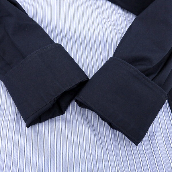 * прекрасный товар * Comme des Garcons рубашка COMME DES GARCONS SHIRT хлопок линия лоскутное шитье рубашка мужской темно-синий синий серия S W17069 [Y03278]