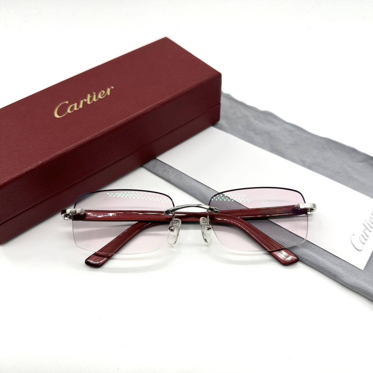 希少 Cartier カルティエ 135 メガネ リムレス ツーポイント 希少 Cartier カルティエ 135 メガネ リムレス ツーポイント