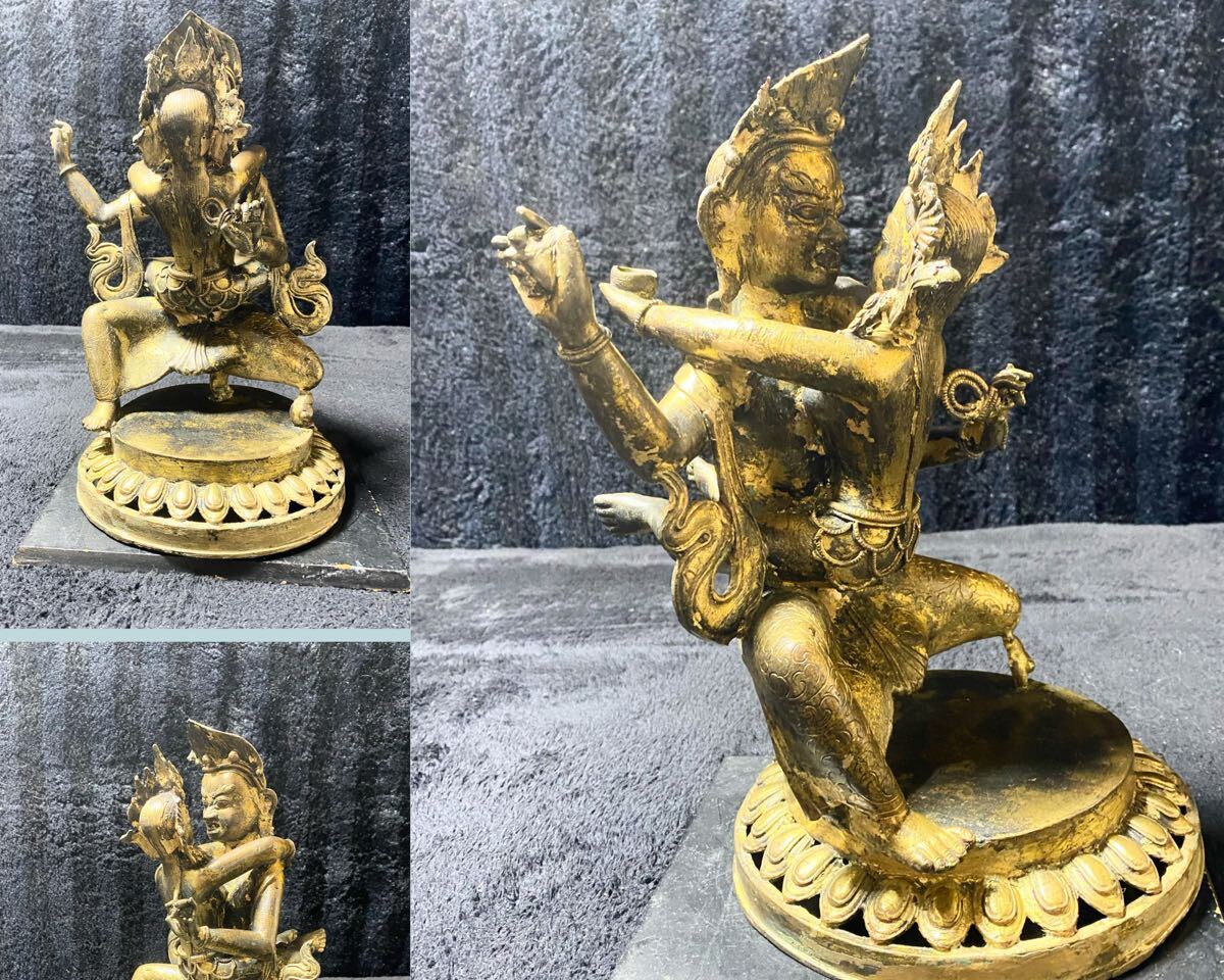 古銅 チベット仏 仏教 密教 楽天市場】中古 金銅細工 チベット密教 大迫力 迦楼羅天造像高彫
