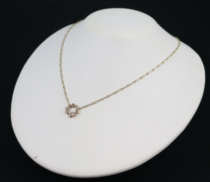 kasi Kei necklace diamond 0.65ct bezel K18BG BLJ large price decline goods 