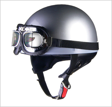 【リード工業(yè)】 CROSS CR-751 ビンテージハーフヘルメット シルバー
