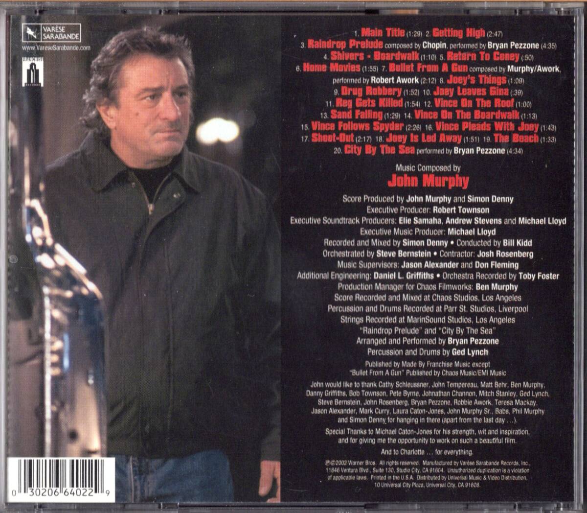 [ саундтрек CD] John *ma-fi[ форма . человек ] Robert *te* колено ro*2002 год America запись (VARESE запись )* хорошая вещь *JOHN MURPHY