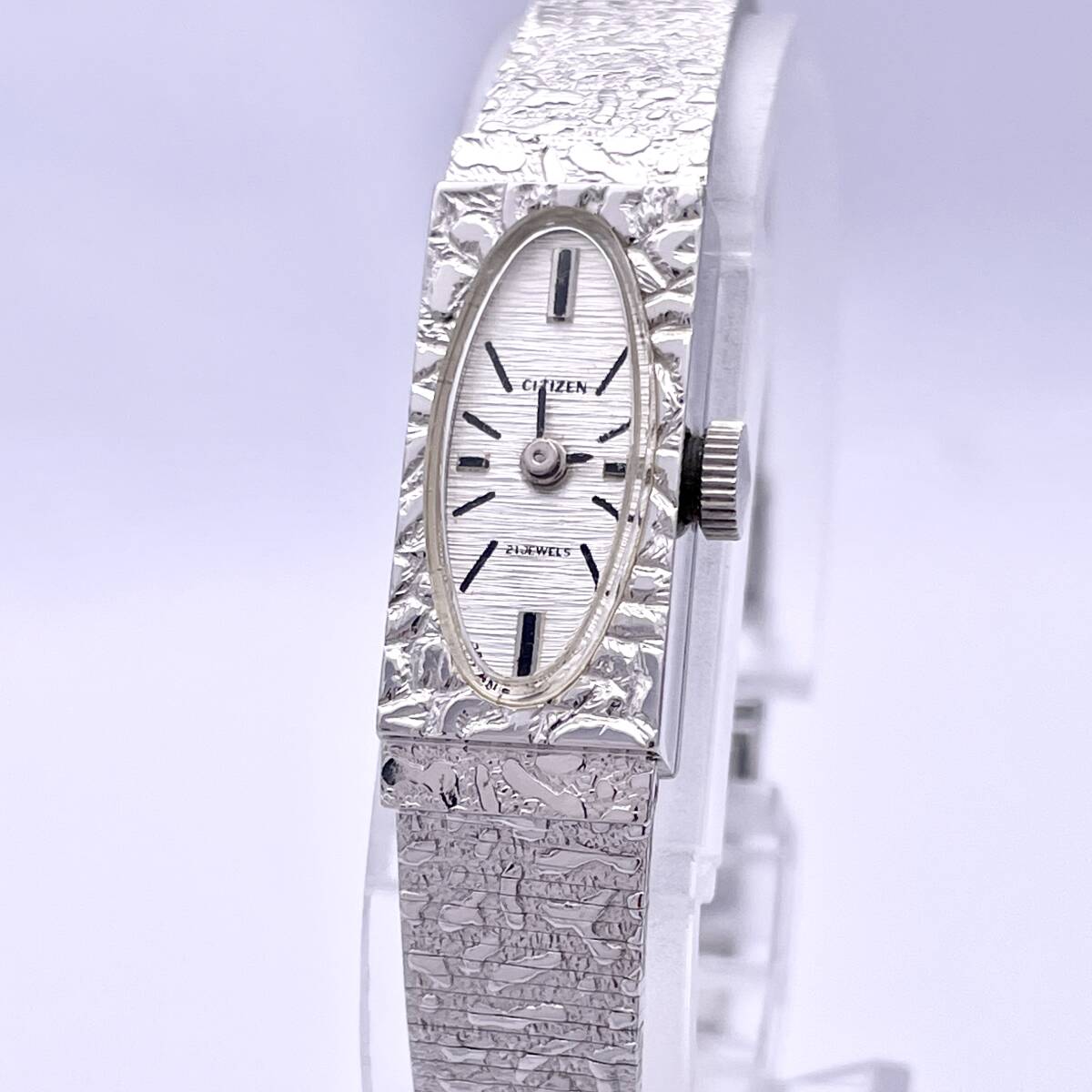 CITIZEN シチズン 4-330170 腕時計 レディース ウォッチ 手巻き 機械式 21JEWELS 21石 WGP 銀 シルバー P1606