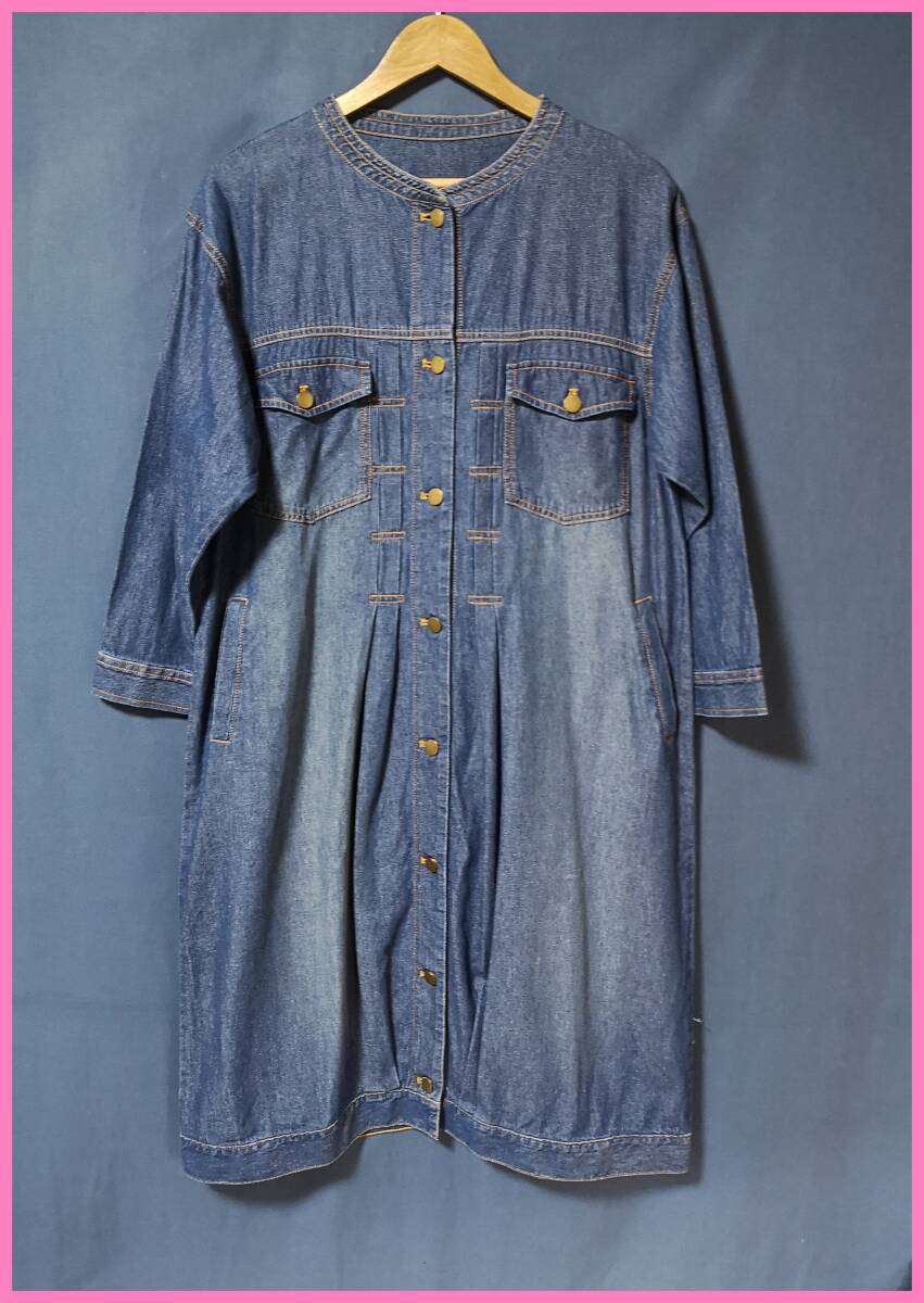 JKT‐５８☆春秋冬☆サンプル品☆送料込み☆即決☆ナチュラル系☆薄手の綿デニム☆Ｍ～Ｌサイズ☆ジャケット☆ブルー系☆ウォッシュ加工