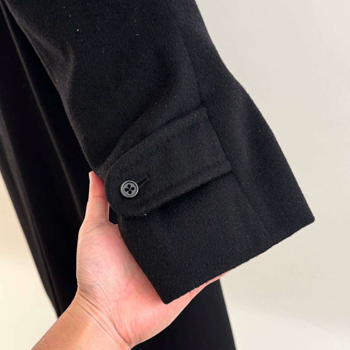 希少《 Mint Condition / Black Wool / 36 REG 》70s 80s 極上品【 AQUASCUTUM 英國(guó)制 ビンテージ 黒 ウール バルマカーンコート 】