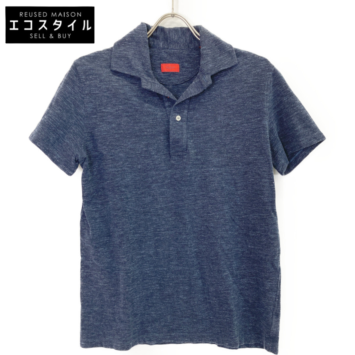 ISAIA イザイア ネイビー MCKOO9/000 コットン ポロシャツ ネイビー S トップス コットン メンズ 中古