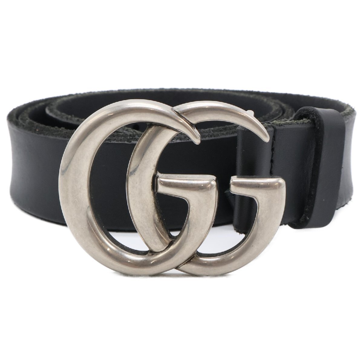 GUCCI Gucci 414516 double G slim belt 80*32 black 