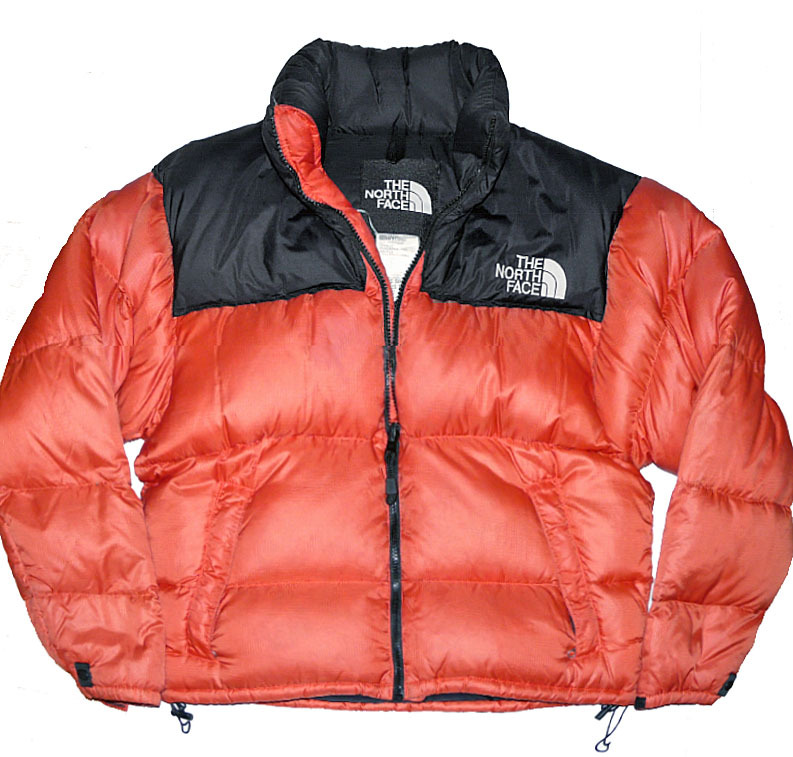 THE NORTH FACE ヌプシ ダウン ジャケット オレンジ×黒 ■サイズ MEN'S SMALL（メンズ S）■ザ ノースフェイス Down Jacket NF002YO