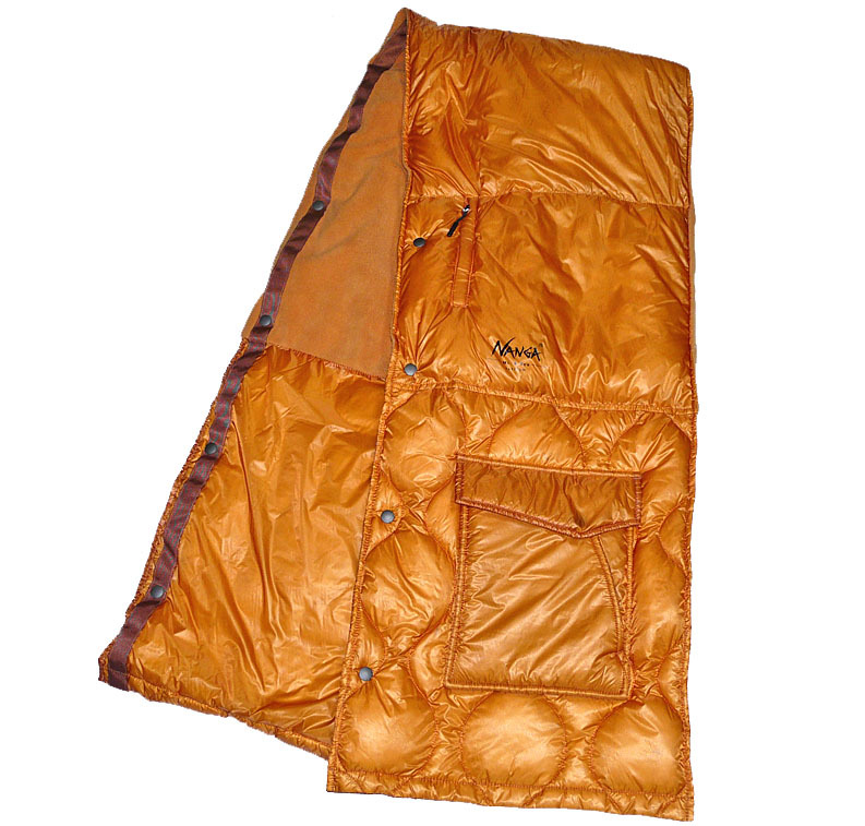 NANGA×Mt.＆Sea（ナンガ×マウントアンドシー）別注 ダウンケープ ■オレンジ系 ONE SIZE ユニセックス ■DOWN CAPE ベスト ひざ掛け