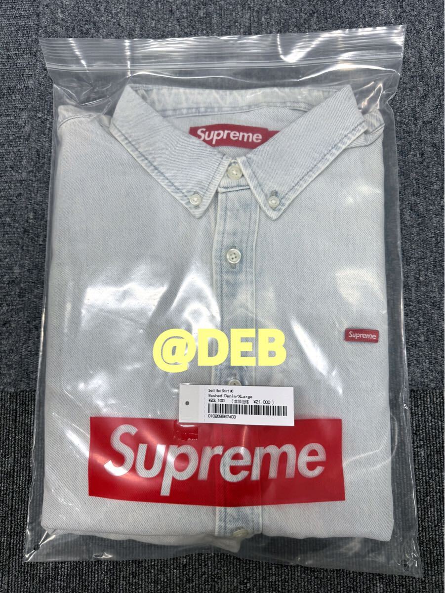 Supreme 2024FW Small Box Shirt Washed Denim XLサイズ Supreme 2024FW Small Box Shirt Washed Denim XLサイズ