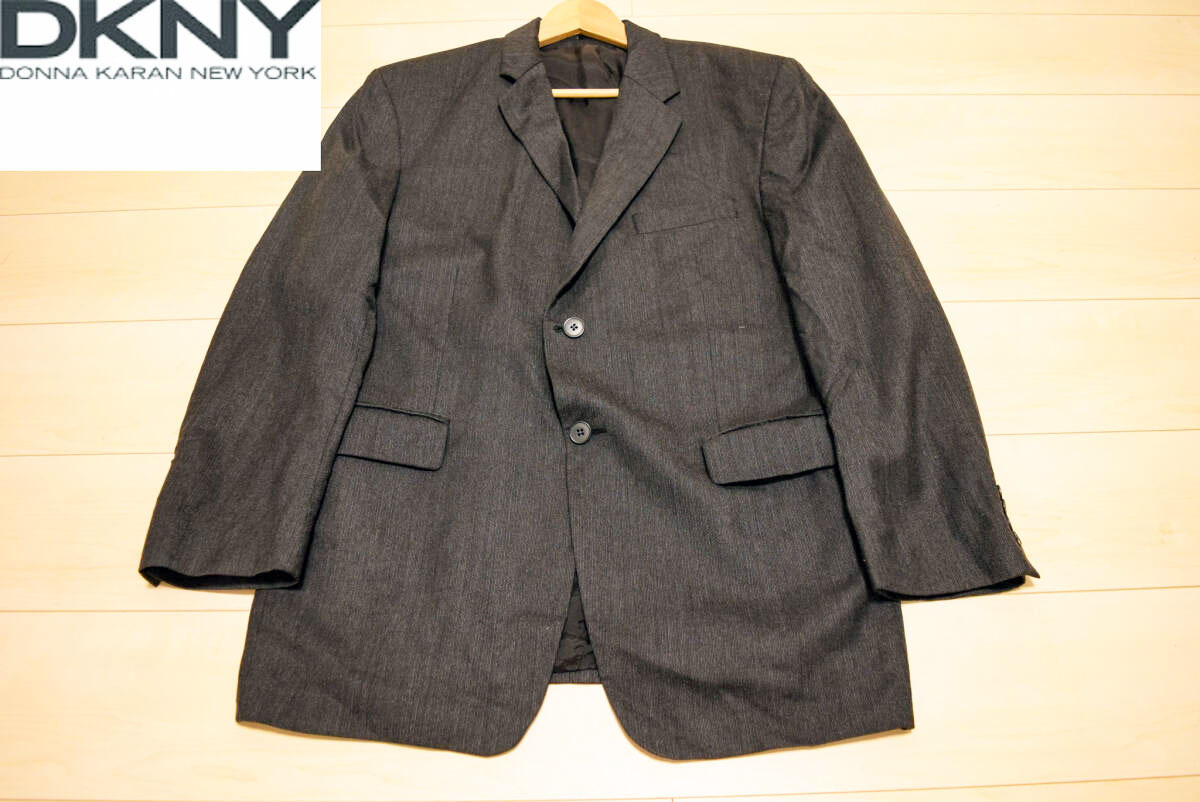 DKNY ダナ キャラン 2釦 ウール100% テーラード ブレザー ジャケット M 秋 冬 (J00101003)