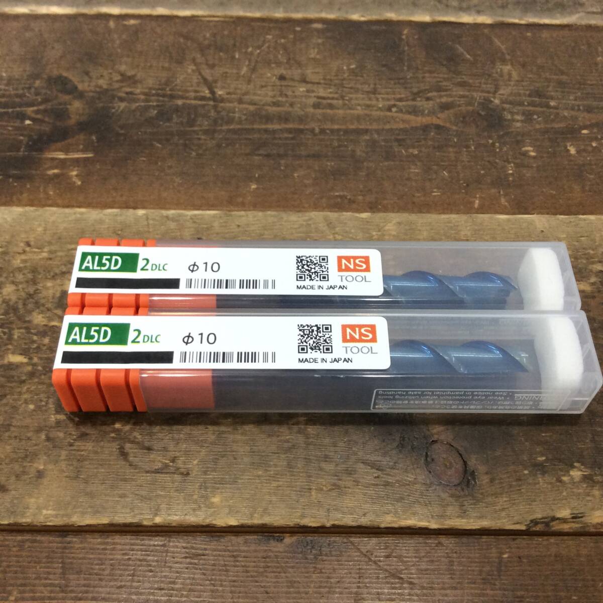 ●【AH-08355】新品未使用品 日進工具 NS TOOL DLCコーティング アルミ加工用 2枚刃5倍刃長エンドミル 2本セット AL5D-2DLC φ10