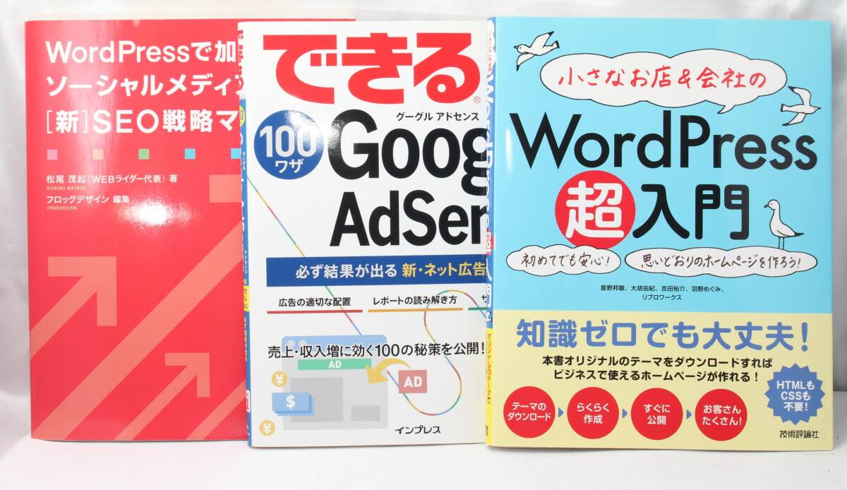 ★【極上美品】ブログアフィリエイト参考書3冊セット Google AdSense WordPress SEOマニュアル
