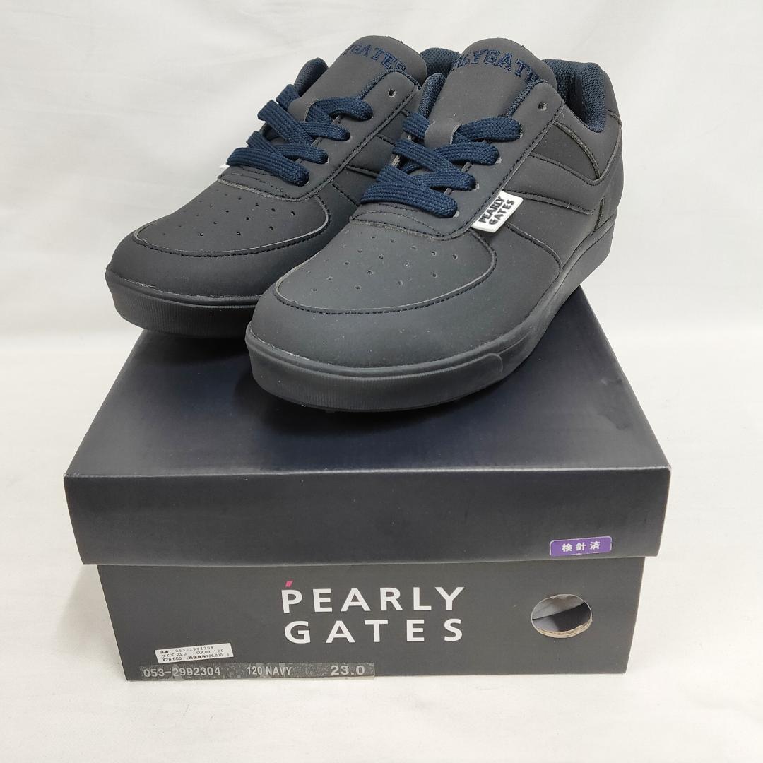 新品 未使用 PEARLY GATES ソフトスパイク ゴルフシューズ ネイビー 