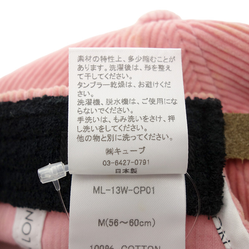 【特別価格】MARKLONA ゴルフ スカルワッペン コーデュロイ キャップ ピンク サイズ ユニセックス56-60cm