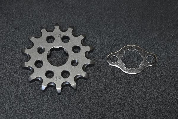 クリッピングポイント製 軽量クロモリドライブスプロケット14T 適合：CT125 ハンターカブ(JA65)